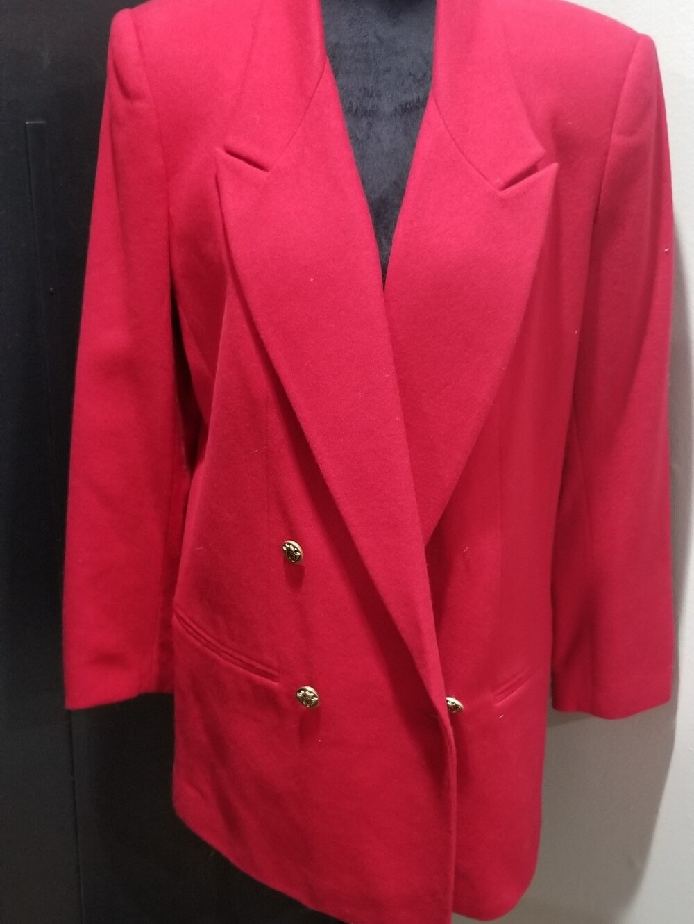 Red Sag Harbor Wool Blazer Jacket With Gold Buttons